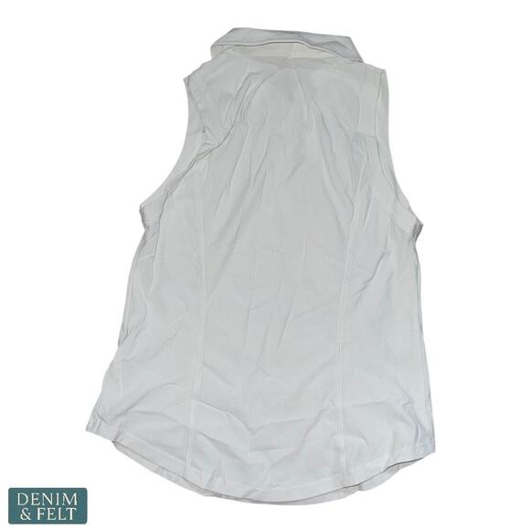 Halara Frost White Sleeveless Polo Tank Top Collared Athletic Shirt Size S NEW - Picture 3 of 5